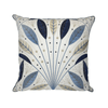 Almofada De Sarja Cru Bordado Azul Com Cordao 2 52X52cm - Decortextil